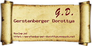 Gerstenberger Dorottya névjegykártya